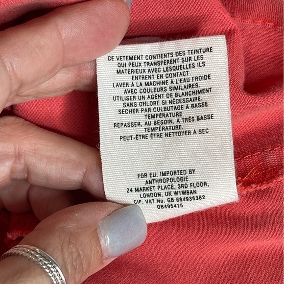 Anthropologie Pilcro & The Letterpress Coral Pink A-Line Button Down Skirt Sz 14 - Picture 9 of 15